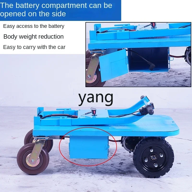 LTT industrial electric flatbed truck handling trolley pulling tile cement pulling folding load king