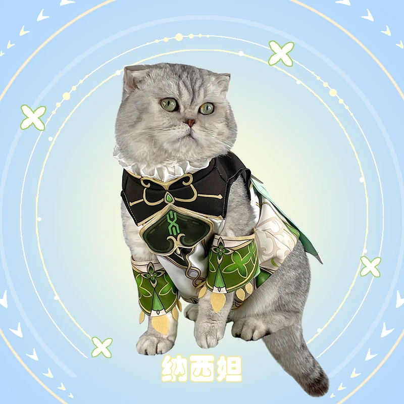 Anime Genshin Impact Sumeru Nahida tema Little Cat Clothes Coat Uniform Set costumi Cosplay scatta oggetti di scena per foto forniture per animali domestici per cani