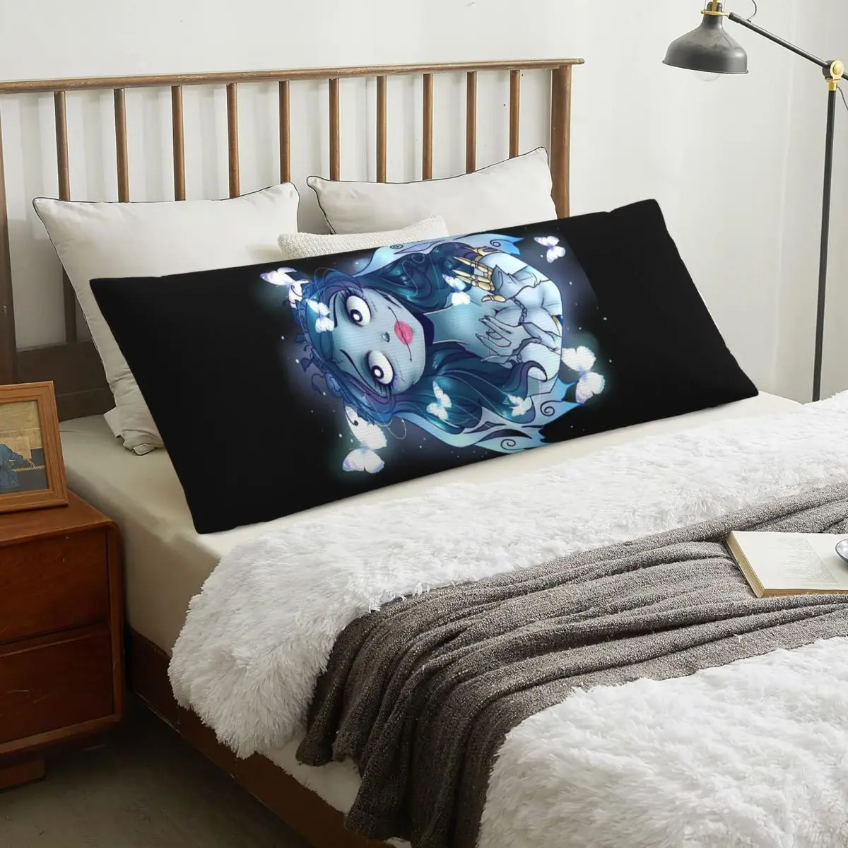 Película de Halloween cadáver novia fantasma Tim Burton funda de almohada rectangular funda de cojín decoración de poliéster dormitorio hogar almohada