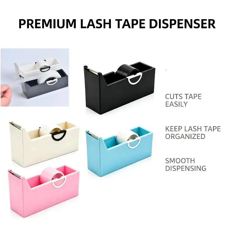 【Y】Colorful Non Woven Eyelash Extension Tape With Cute Tape Cutter Gentle On Skin Easy To Tear For Salon Home Lash Grafting Use