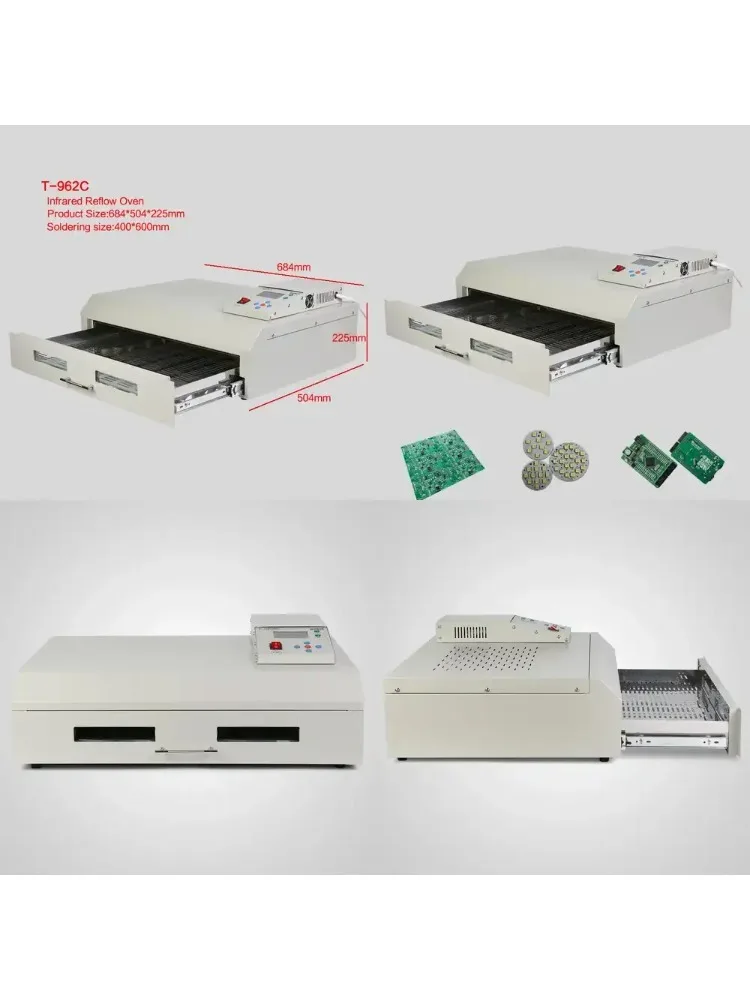 T-962C for 220V 110V BGA Rework Station Reflow Oven SMD SMT Soldering Equipment 2500W 400x600mm PCB Repair Tool