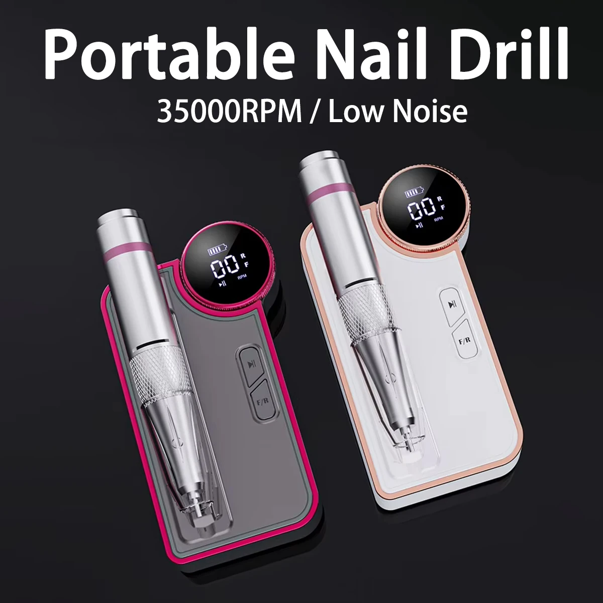 

35000rpm Portable Electric Nail Grinding Machine Mute Rechargeable E-File for Manicure