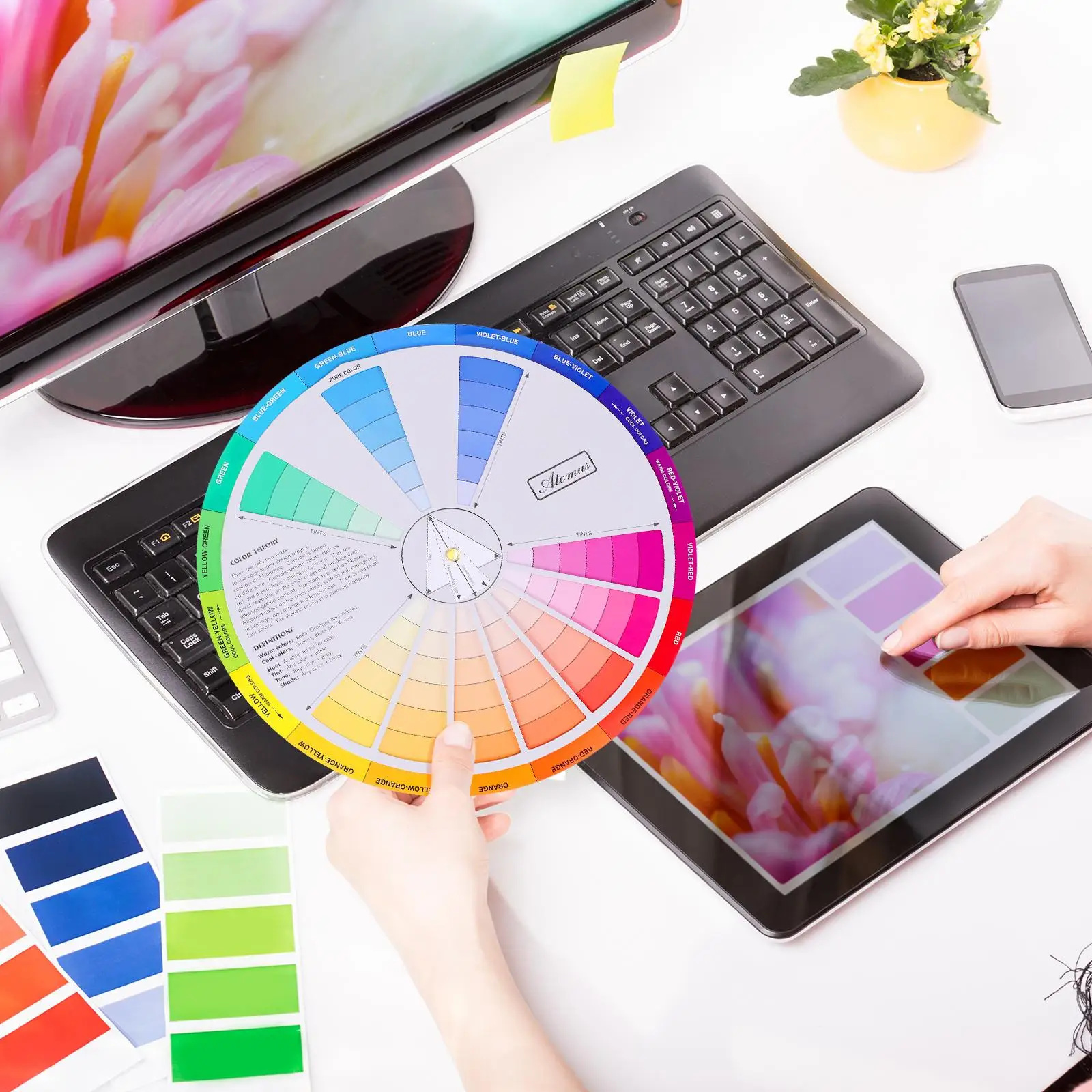 Color Card Wheel Chart Creative Rotatable Accurate Guide Tool Artist and