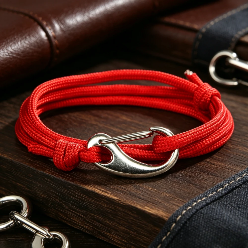 Outdoor Survival Paracord Bracelet for Men Women Multi Layer Braided Rope Wristband Carabiner Buckle Trendy Jewelry