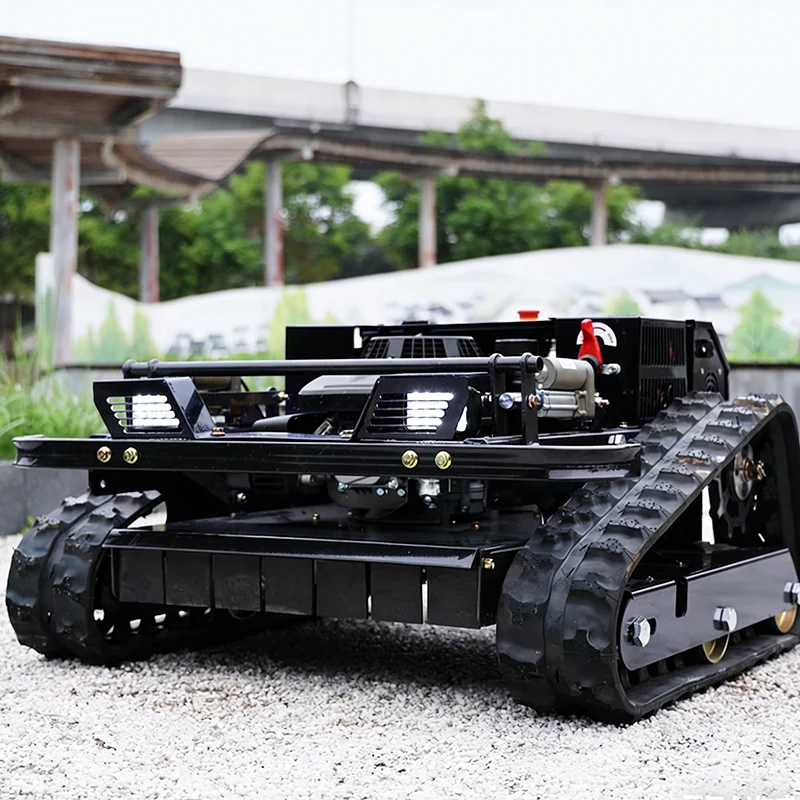 

Customized tracked industrial grade remote control grass cutting and shredding machine with long endurance