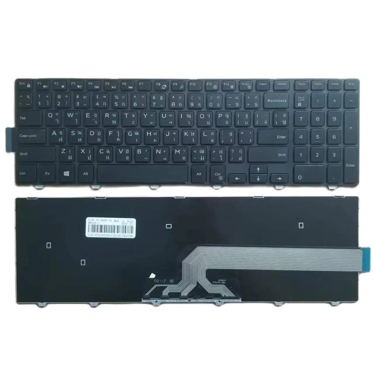 

New Thai TI Keyboard For Dell Inspiron 15-3000 3541 3542 3543 3551 3558 5547 Laptop Black