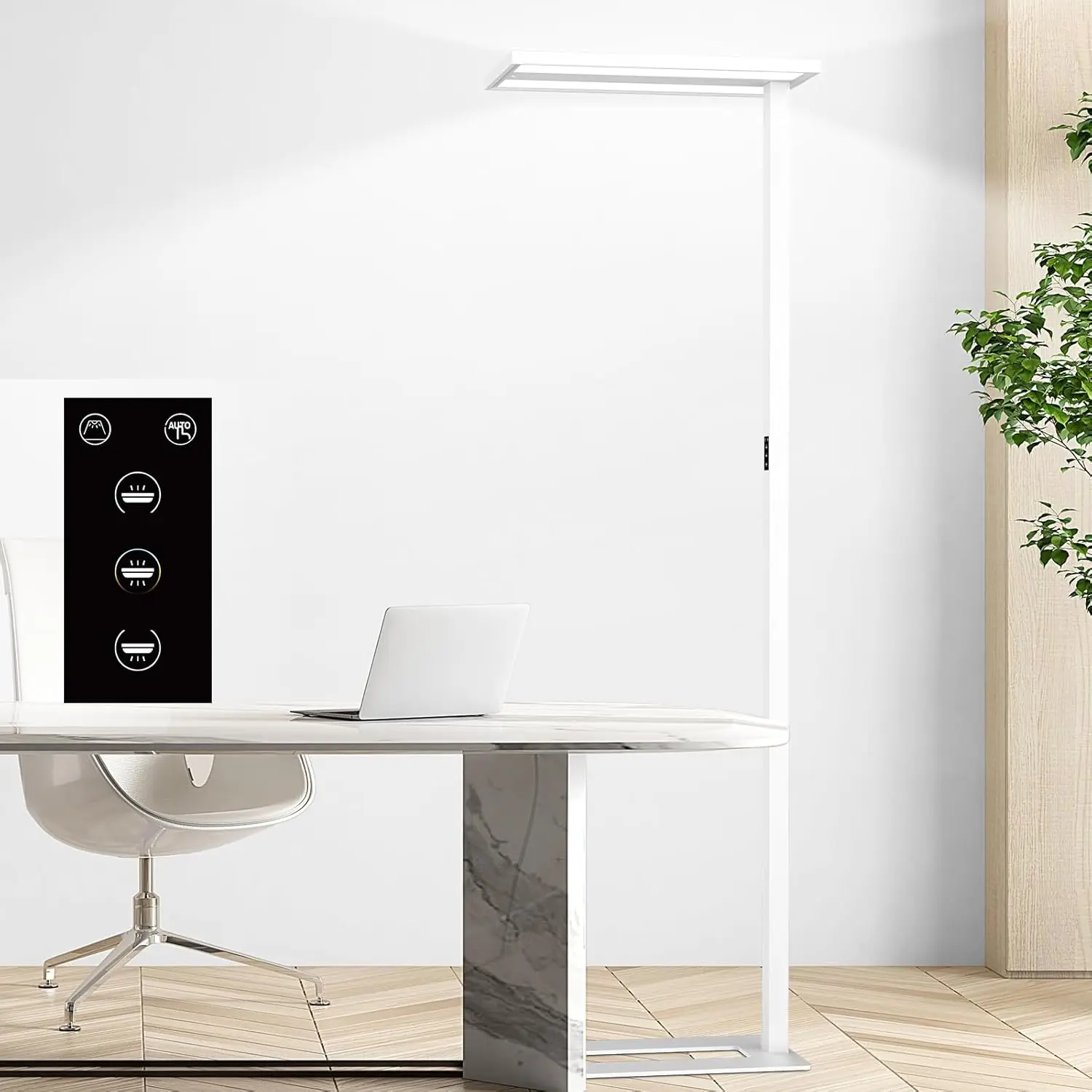

76'' Motion Sensor Floor Lamp, 100W Modern LED Floor Lamp, Smart Full-Spectrum Office Standing Lamp, 9300LM Bright, 2700K-5000K