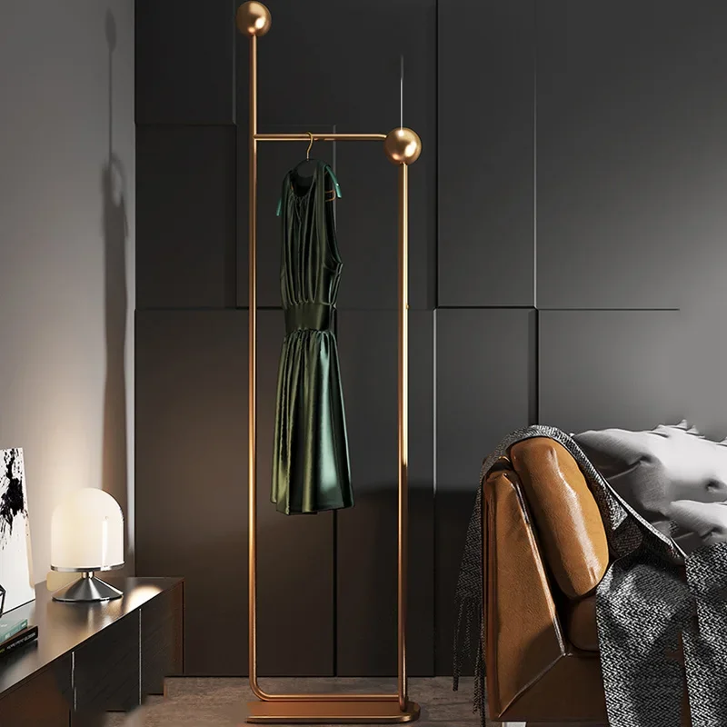 

Luxury Floor Standing Coat Rack Entrance Bathroom Hanging Metal Clothes Hangers Dressing Modern Porte Vetement Bedroom Furniture