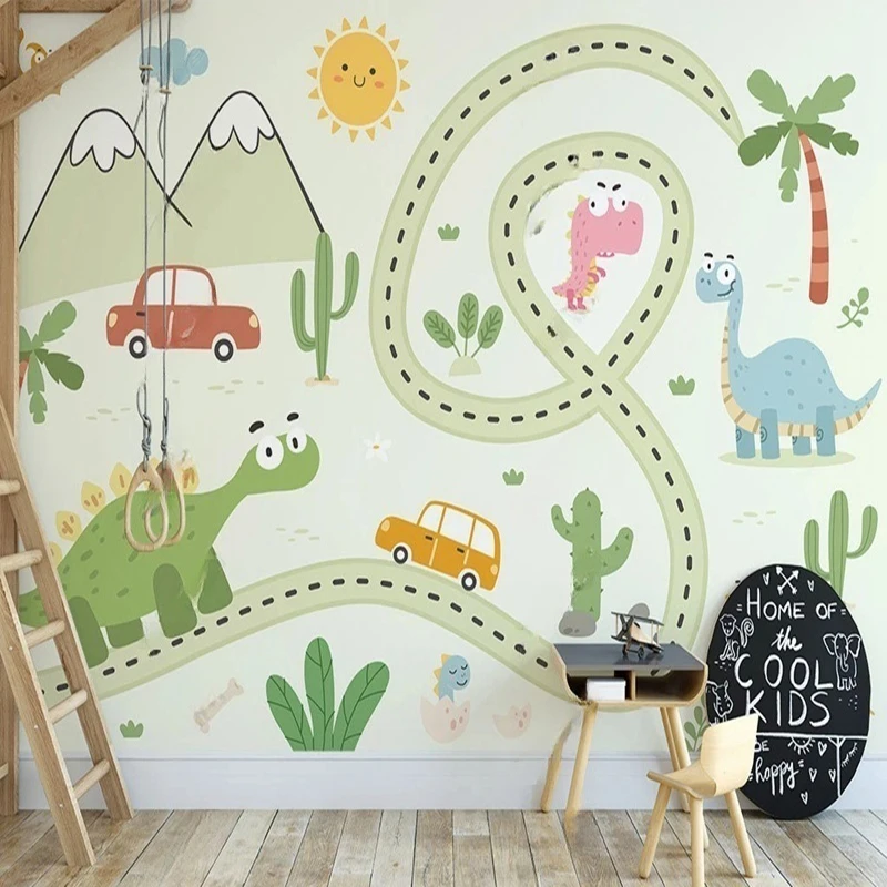 MU8092 Mural Wallpaper Cartoon Retro Fish Children Animals Fresco Kids Bedroom Background Wall Decor 3D Stickers