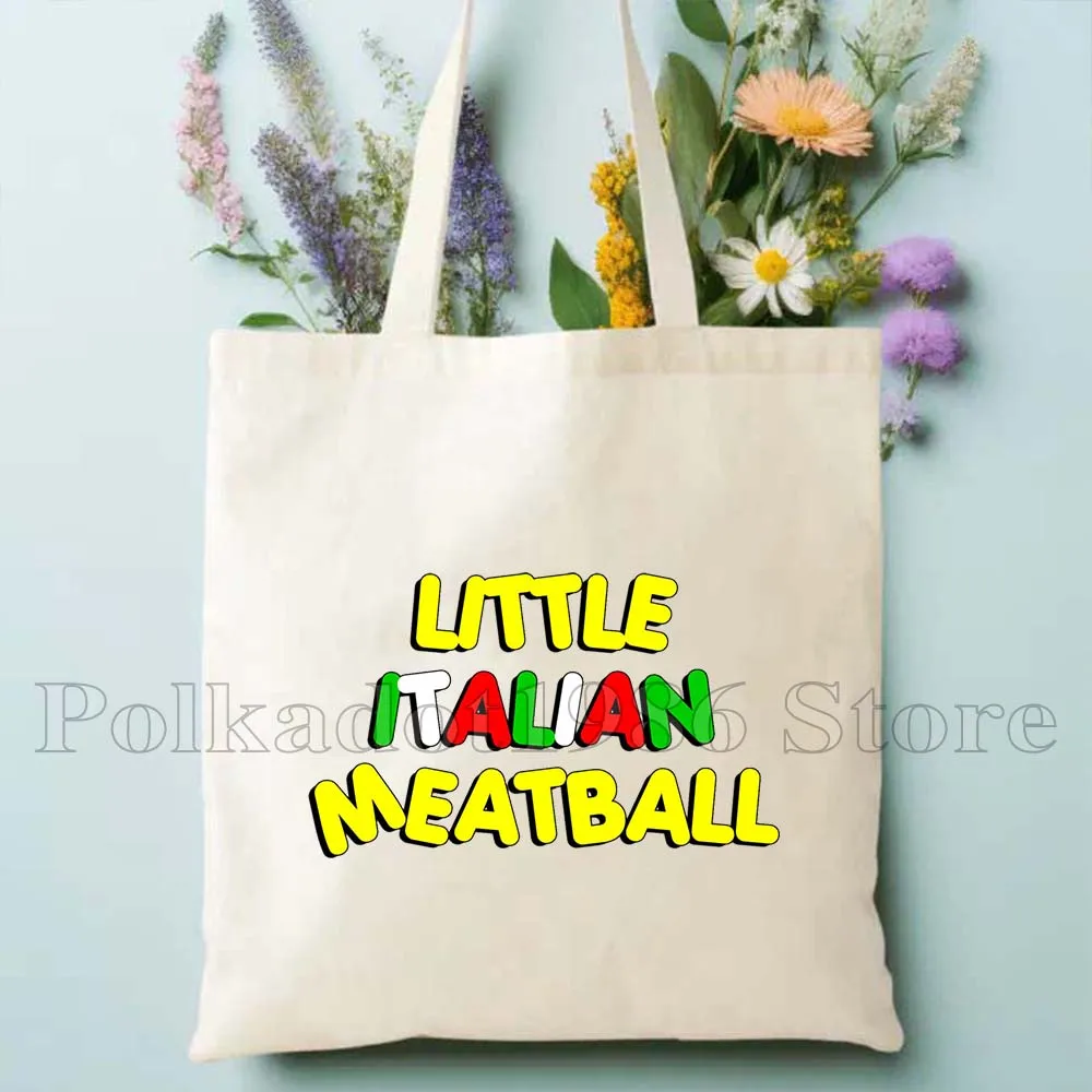 Floral Bella Ciao Italienische brünette Frau Mädchen Messy Bun Flagge Italien Italien Niedlicher Shopper Harajuku Canvas Einkaufstasche Einkaufshandtasche