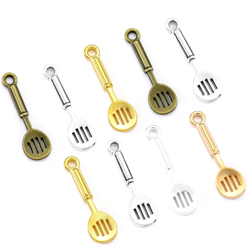 60pcs 5 colors Cooking Shovel Spatula Charms Alloy Kitchen Tool Pendant DIY Jewelry Making Accessory J461