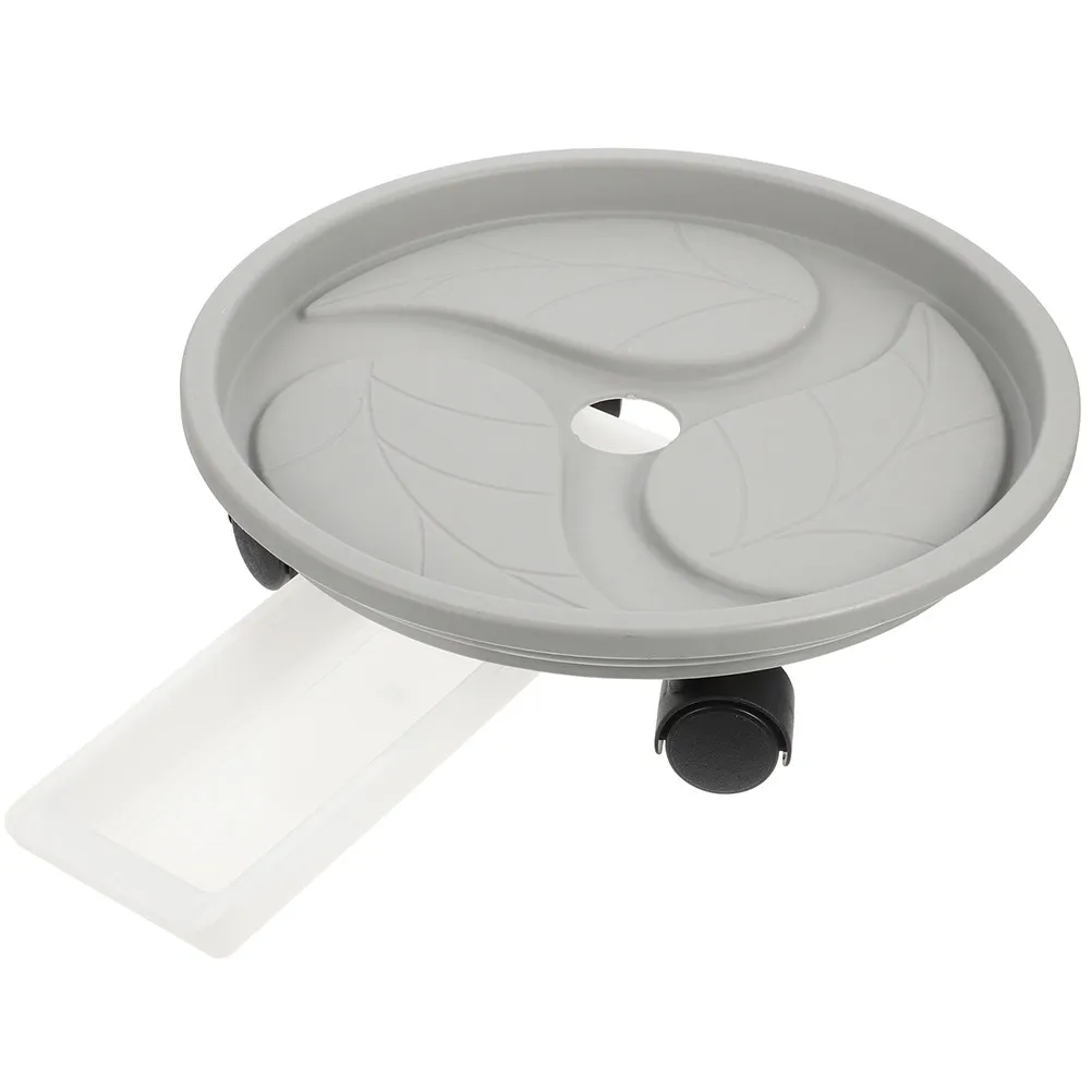 

Round Flowerpot Tray Plastic Rolling Plant Pot Mover Trolley for Indoor Bonsai Garden 360-Degree Rotating Wheel Base