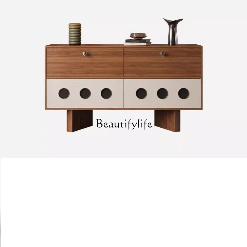 

45Ljy French medieval solid wood dining side cabinet household modern retro personalized restaurant cabinet