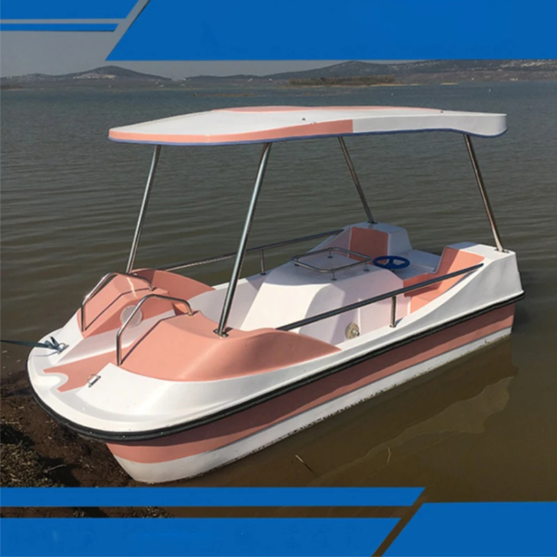 

Summer four-seat fiberglass pedal boat water amusement equipment