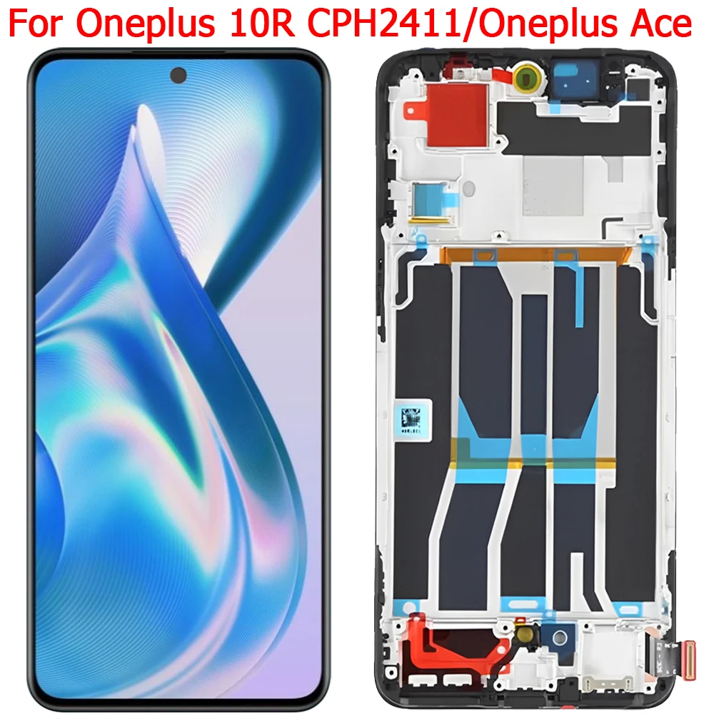 For Oneplus 10R CPH2411 LCD Display Screen With Frame 6.7“ Oneplus ACE PGKM10 Display Touch Screen LCD Replacement