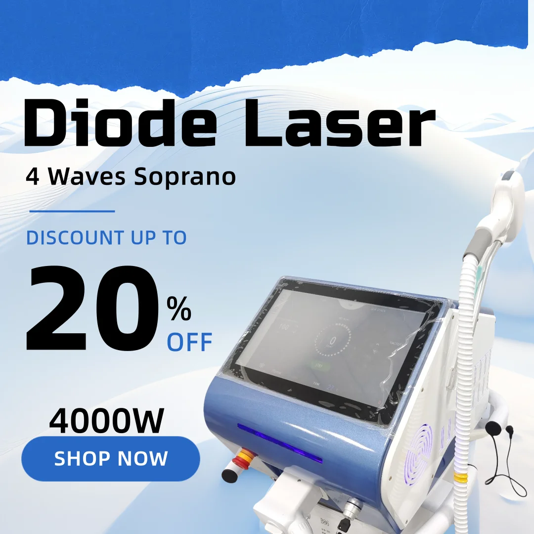 

Portable Ice Platinum Laser Hair Removal Device 4000W 4 Wavelength Diode Technology 755nm 808nm 940nm 1064nm for Smooth Skin