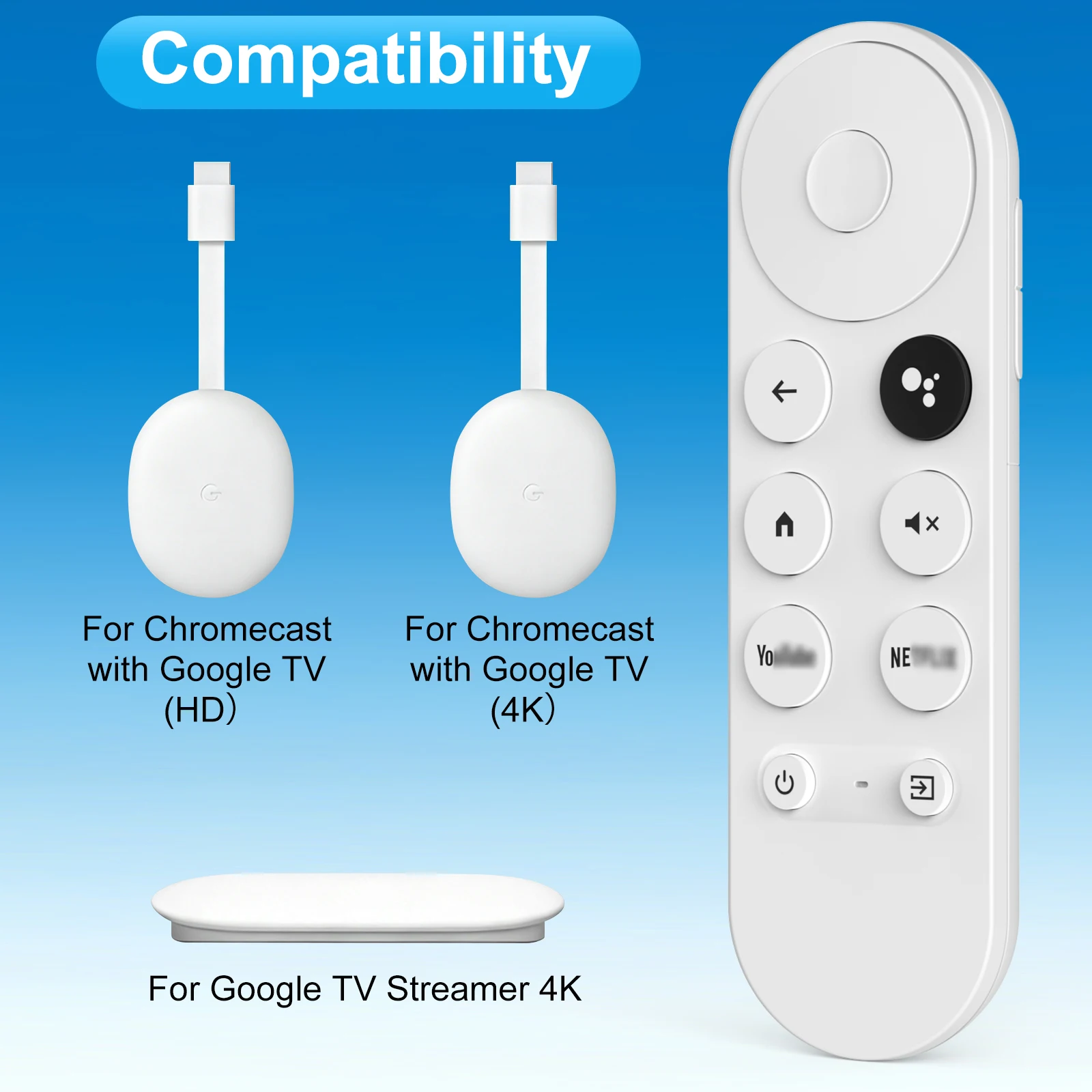 G9N9N Replacement Remote Control For Google Chromecast 4K/HD TVs Remote For Google TV Streamer 4K With Voice Control