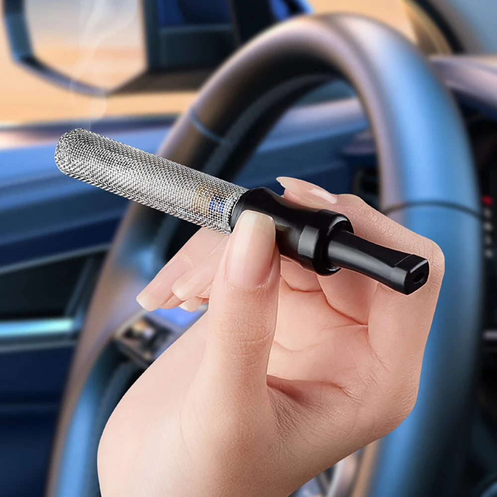 Aluminum Alloy Mini Anti dropping Ashtray Portable Ashtray Outdoor Car Indoor Home Office Resin Bite Cigarette Sleeve Men's Gift