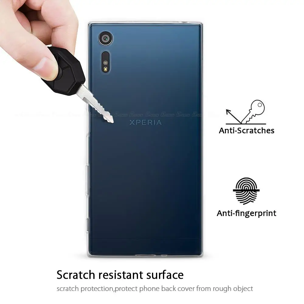 Custodia per telefono in Silicone trasparente Ultra sottile per Xperia L2 XZ3 XZ2 XZ1 XZ Premium X Performance Compact XA1 Plus Cover posteriore