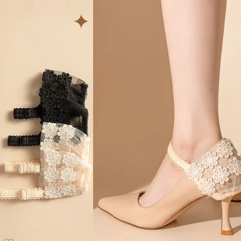 New Anti-drop Shoes Lace Elastic Heel Cover for Leather Shoes Sandals Shoelaces Belt Non-Slip High Heels Adjustable Band Women