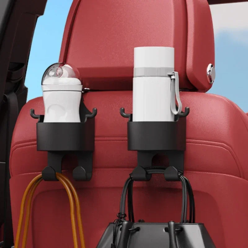Universal Car Seat Headrest Hook Hanger Storage Organizer Universal with Cup Holder for Handbag Fit Vehicle Car Accessories