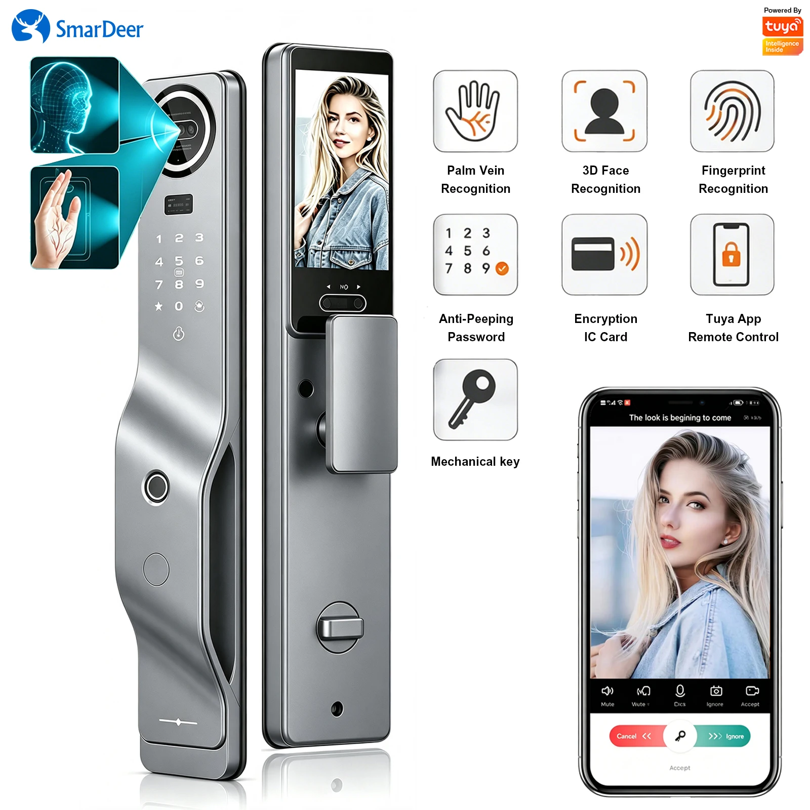 Smart Home Video Doorbell App - Fechadura Inteligente Tuya com Reconhecimento Facial