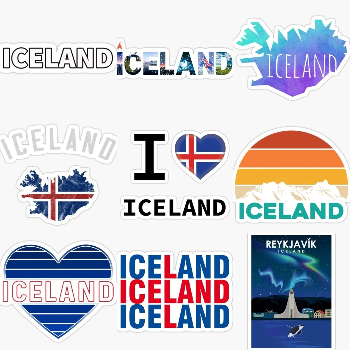 

Iceland IS Flag Map Scenery Creative PVC Stickers Accessories for Decorate Car Table Off-road Helmet Camper Bumper Decal