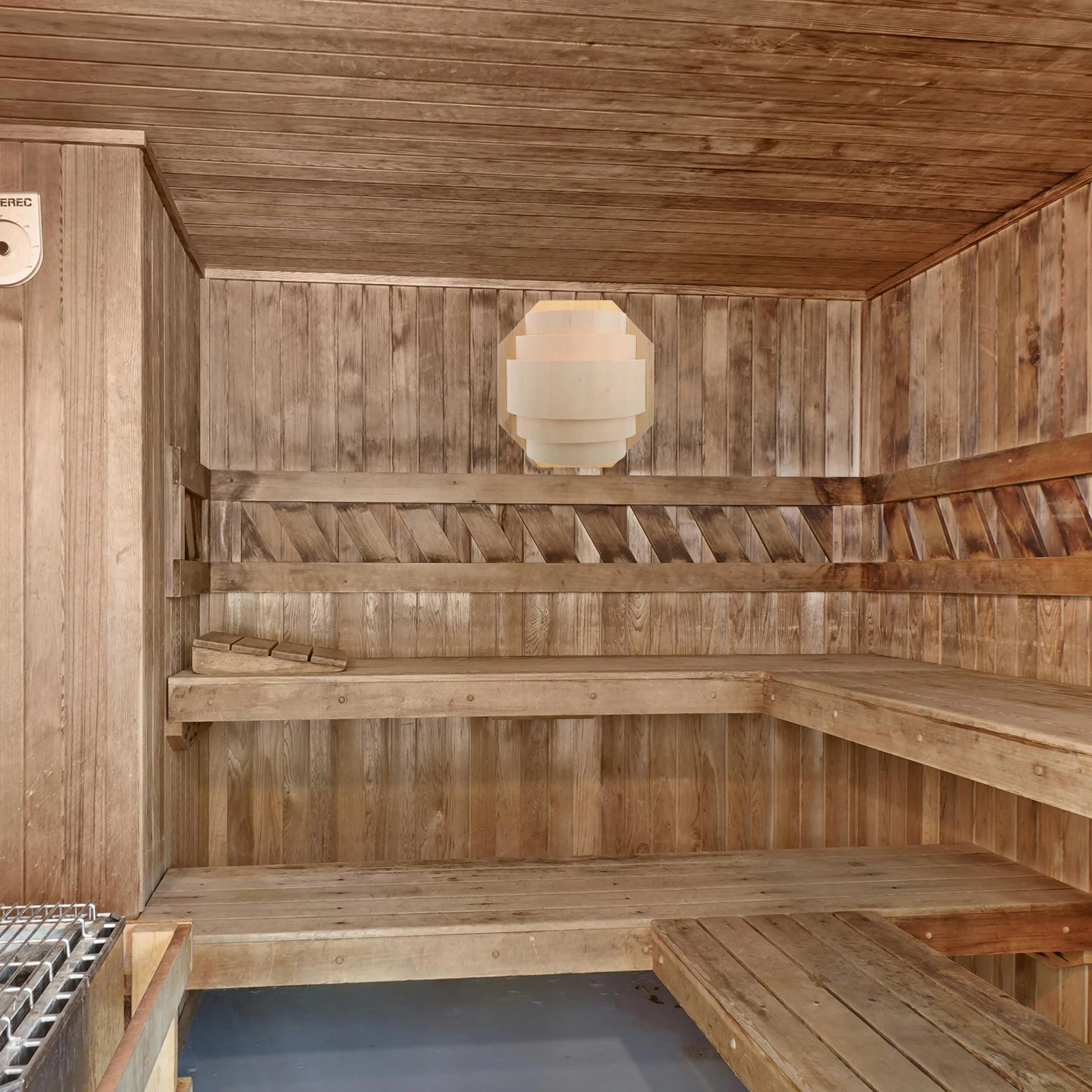 

Wooden Lamp Shade For Room Sauna Light Fixture Cover High Temperature Resistant Translucent Lighting Protection Decorative Sauna