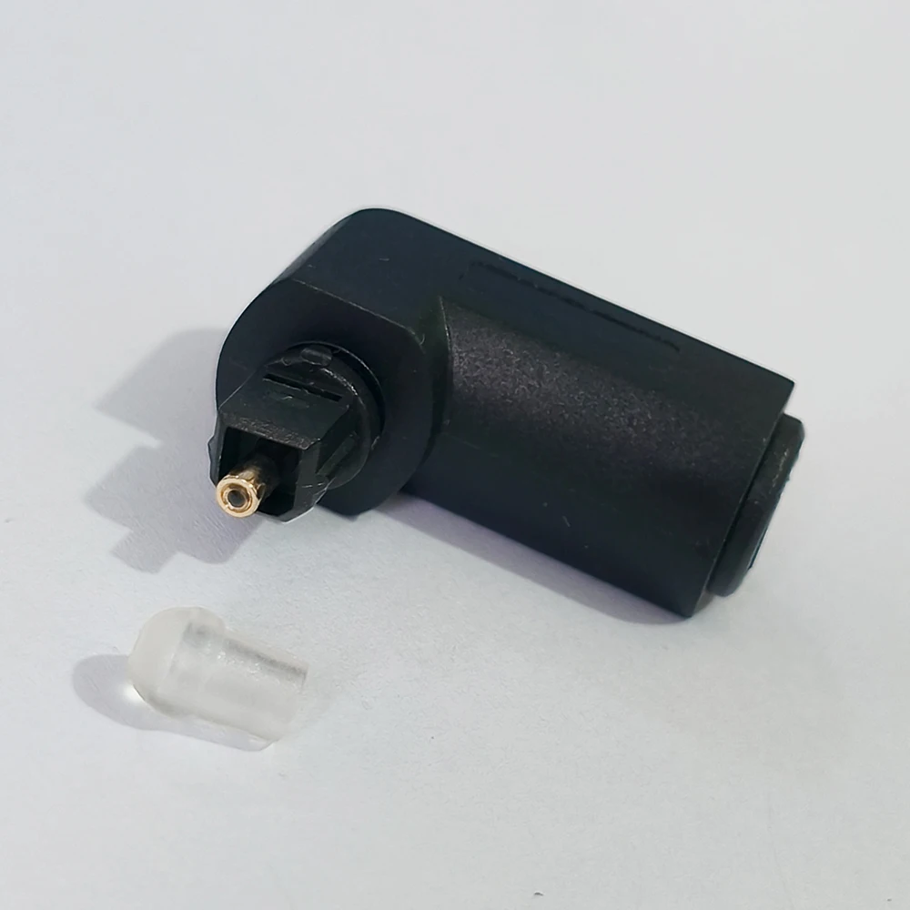 1 Stück Glasfaser-Audioadapter, Toslink-Stecker (quadratisch) auf 3,5-mm-Klinkenstecker (rund), 90° ° 270-Grad-Winkel-Audio-Stecker (männlich/weiblich) – Detail 1