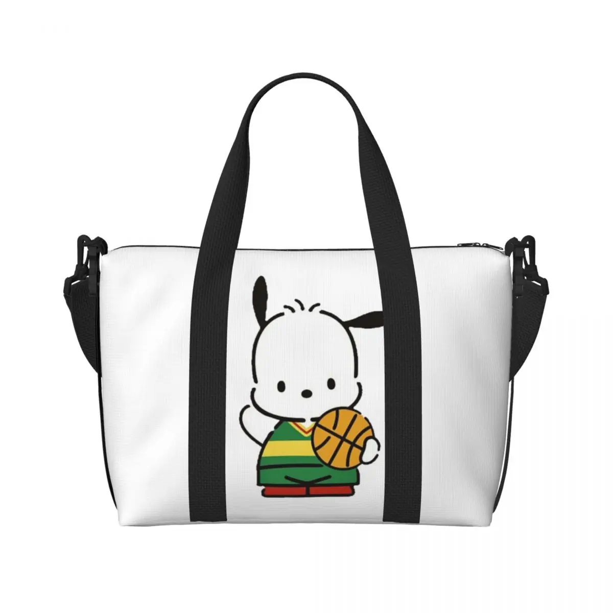 Custom Anime Pochacco Tote Bag Women Large Capacity Gym Beach Shoulder Travel Bag