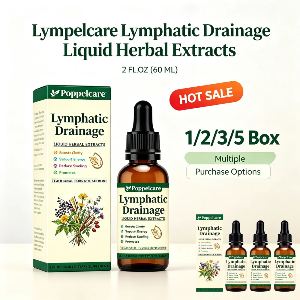 Poppelcare Lymphatic Care Herbal Drops 1/2/3/5 Box Natural Organic Relieve Swelling Soothing Nourishing  Body Care Essence