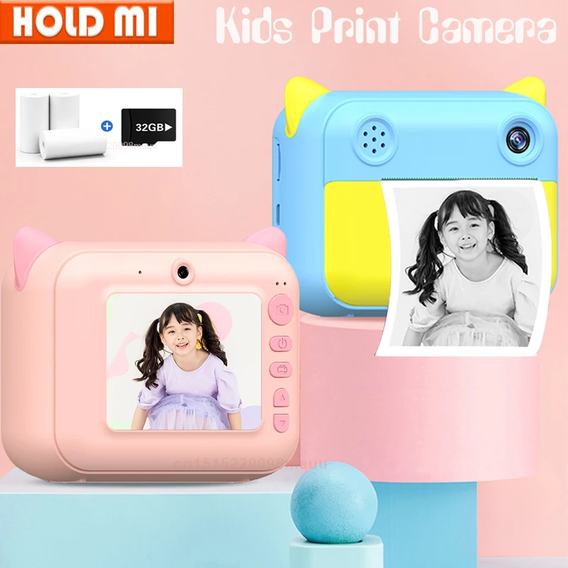 Kids Instant Print Camera Children Camera 1080P HD Digital Camera with filter Photo Paper max 32GB Child Toy Camera to birthday