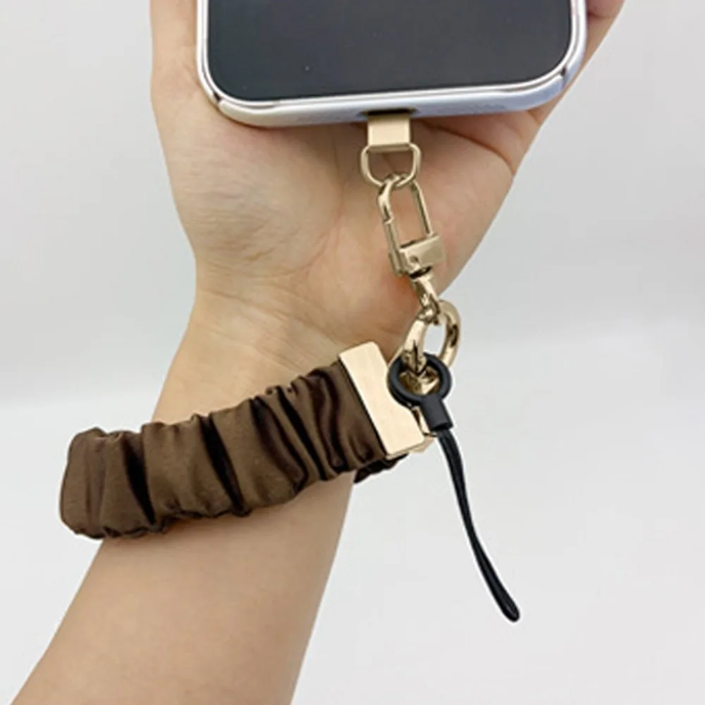 

Pleated Design Mobile Phone Strap Pendant Anti Loss Cell Phone Chain Metal Card Handheld Mobile Phone Lanyard