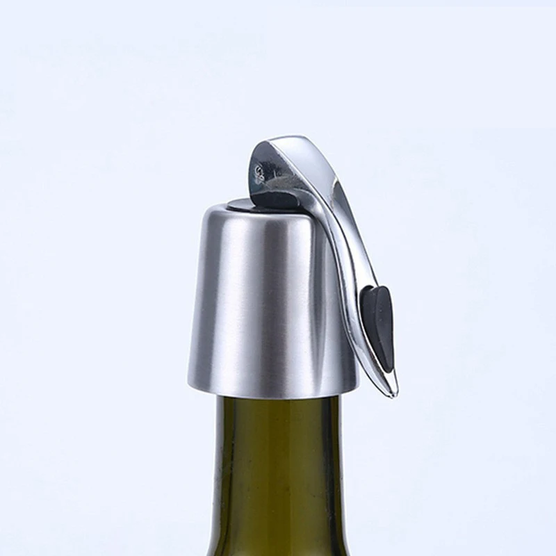 Wine Bottle Stopper Stainless Steel Wine Bottle Plug with Silicone Reusable Vacuum Sealer Bottle Plug Retain Wine Freshnes