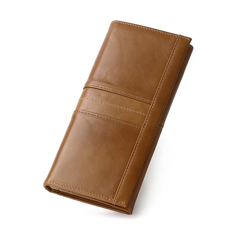 

Long Style Genuine Leather Men Wallet RFID Blocking Man Cow Purse Identity Protection Men's Card Holder Cellphone