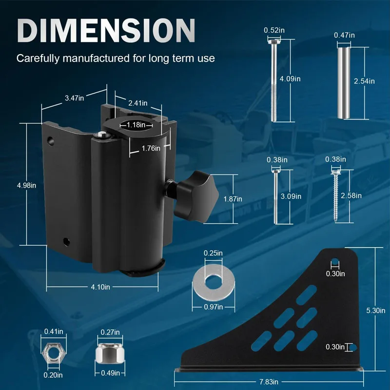 Universal Trolling Motor Deck Mount for Newport Vessels Pontoon Motor Bracket for Shafts Between 1.15