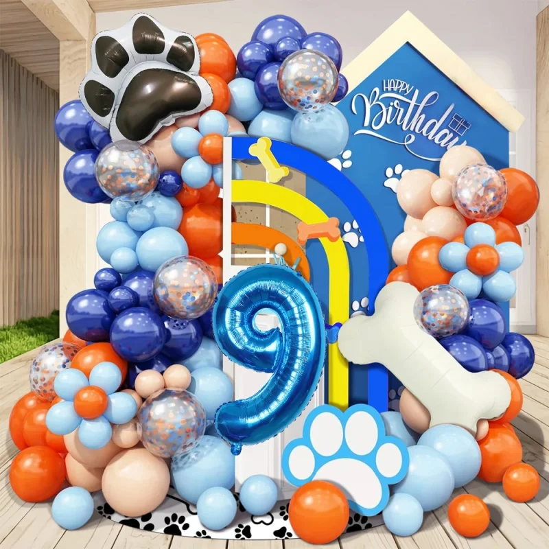 

Cute Puppy Paw Balloon Birthday Party 32-inch Digital Balloon Party Birthday Theme Latex Dog Bone Decoration Props