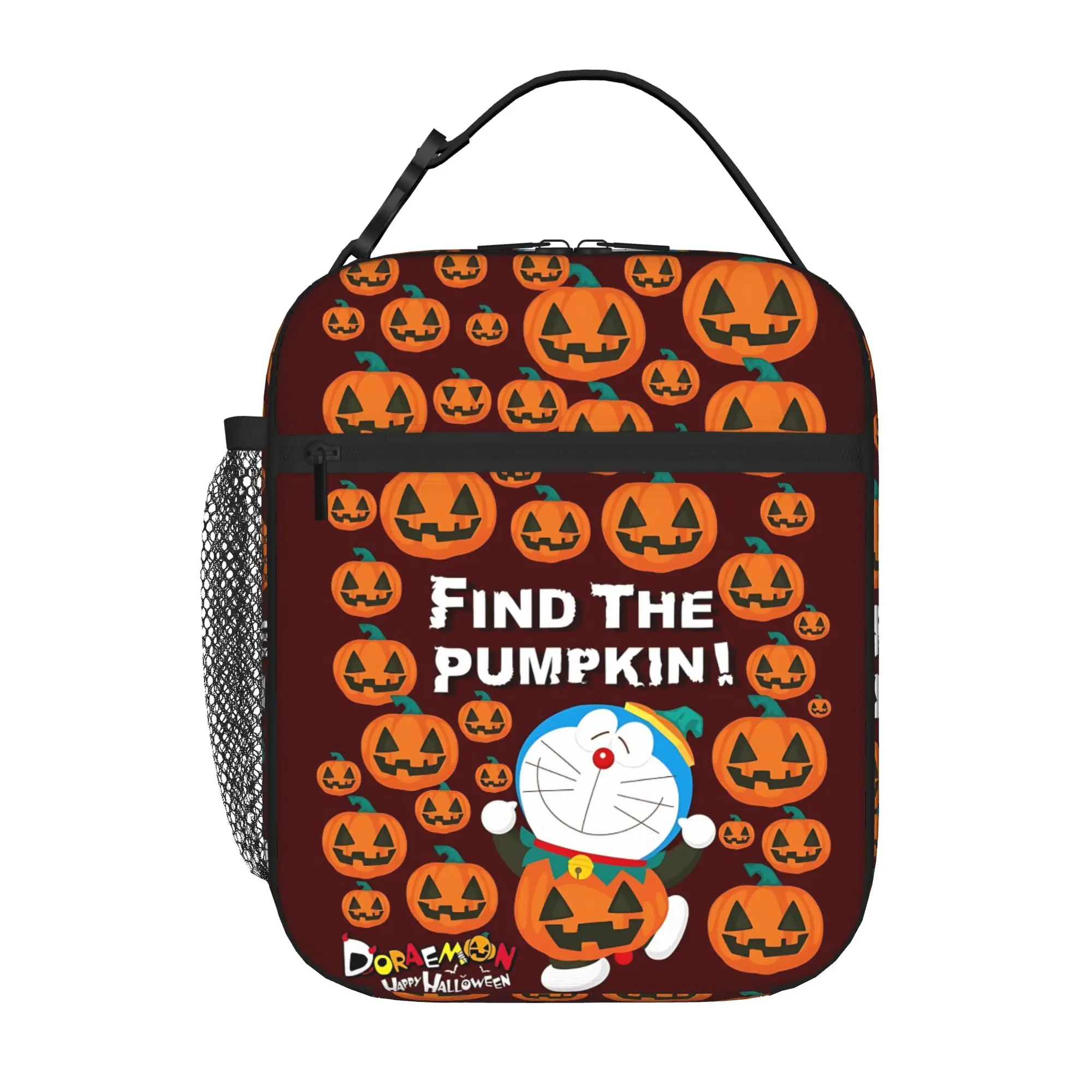1 Piece Zipper Closure Find The Pumpkin Halloween Jack Storage Bag Pocket Doraemoning  School Lunch Food Box For Lunch Food Bag