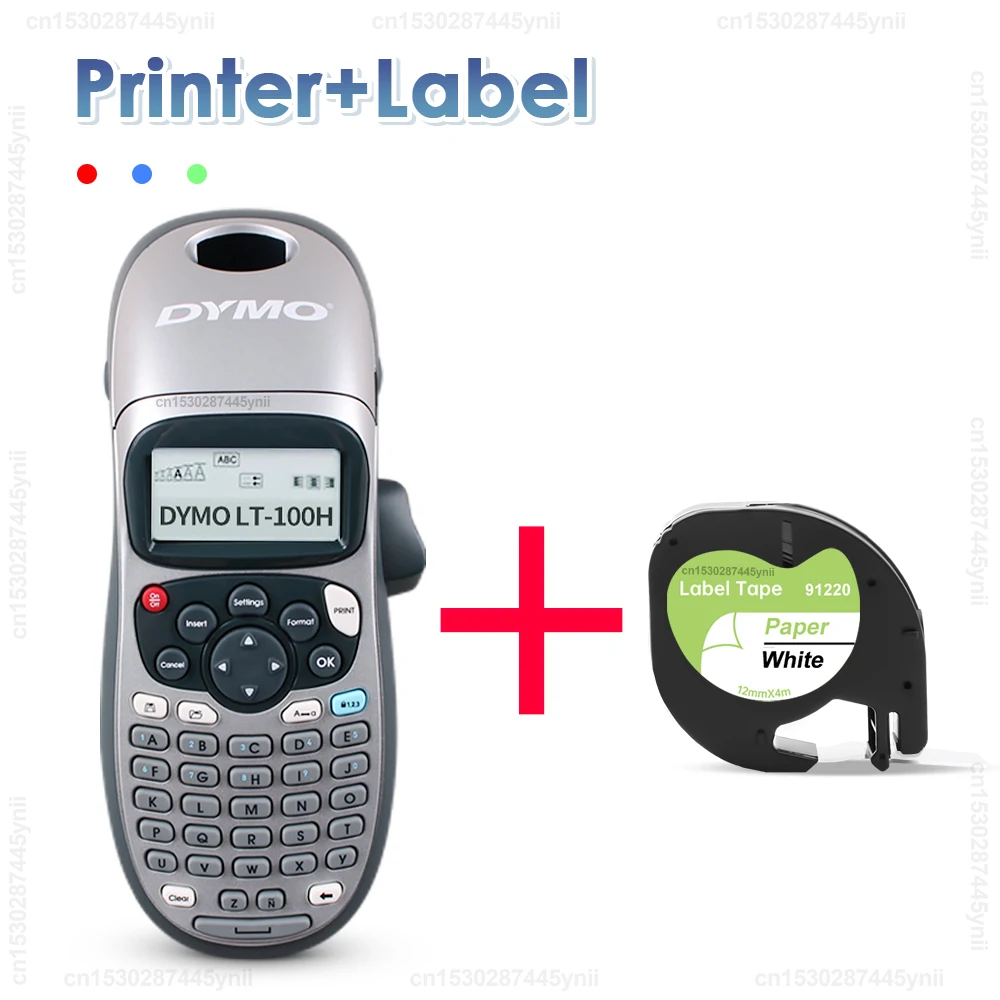 Portable Dymo LT100H Label Printer LT-100H Adhesive Label Maker Handheld Typewriter Labeling Machine with LetraTag LT Label Tape