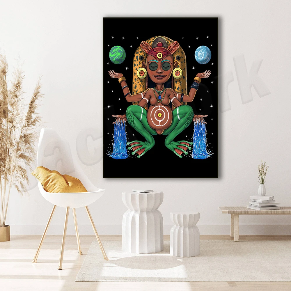 Atabey Taino Goddess Canvas Poster - Puerto Rico Poster - Taino Symbol Art Print - Taino Room Wall Decor