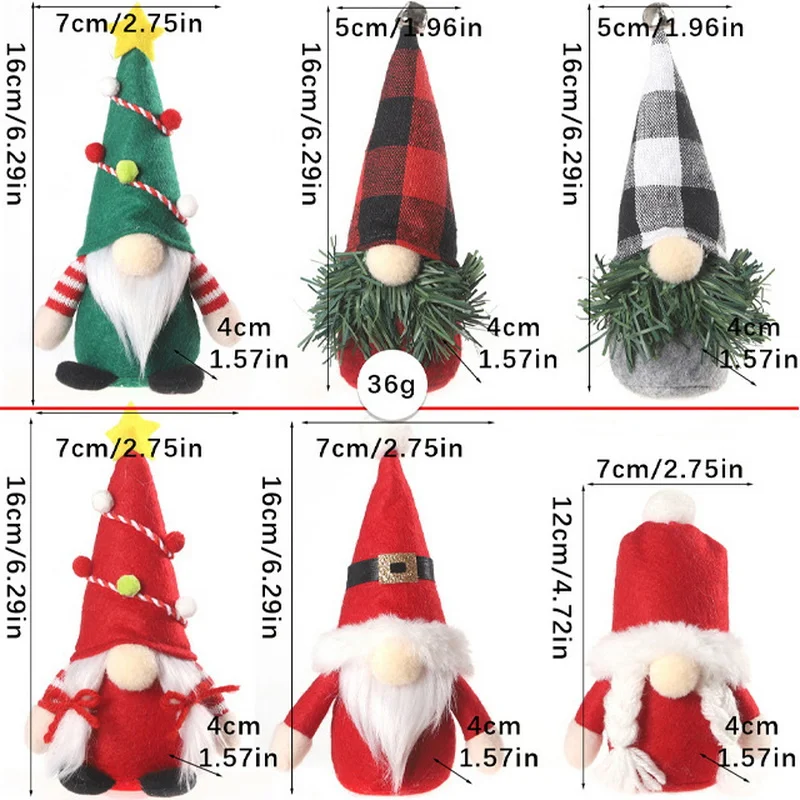 1 pçs boneca sem rosto chapéu de malha gnome boneca natal feliz natal decorações para casa anão rudolph boneca presentes de ano novo