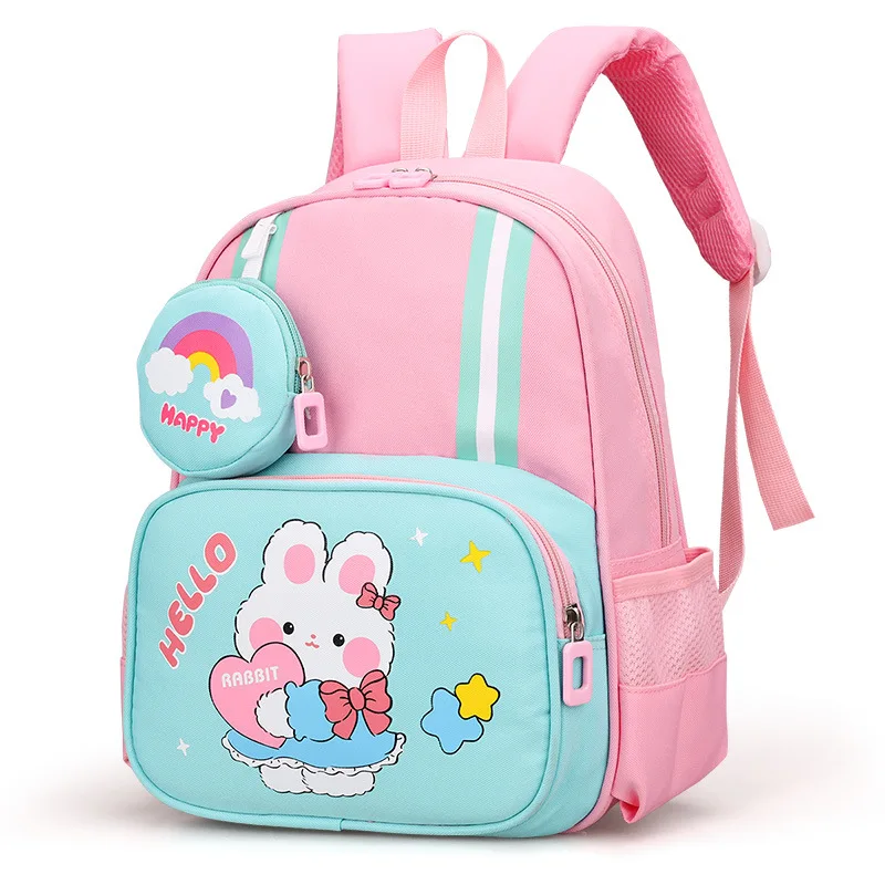 

2025 New Cartoon Rabbit Alien Children's Breathable Waterproof Ultra Light Weight Reducing Nylon Kindergarten Backpack