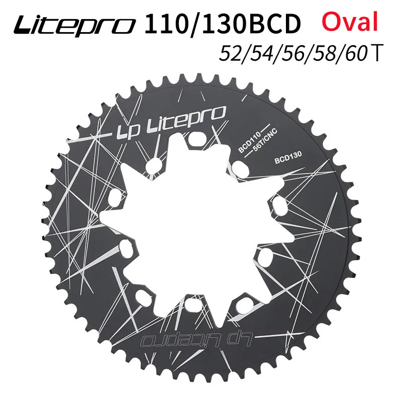 

Litepro 110BCD 130BCD Oval Chainring 110/130MM 52/54/56/58/60T for Brompton Folding Bike Crankset Road Bicycle Chainwheel