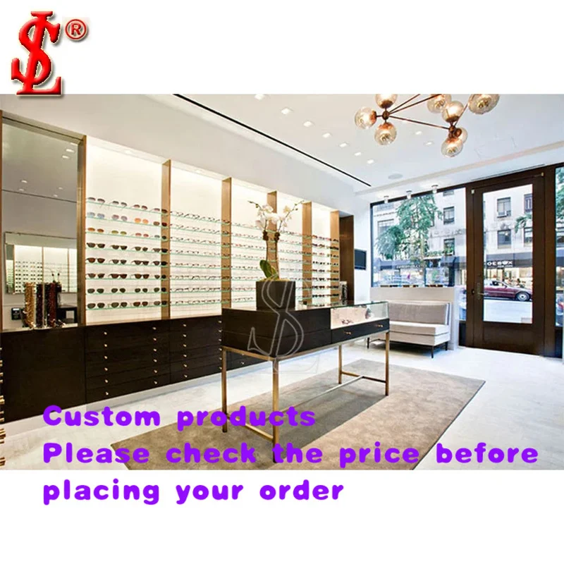 custom.Custom Eco-Friendly Durable Sunglasses Furniture Display with LED Lighting Optical Shop Interior Design