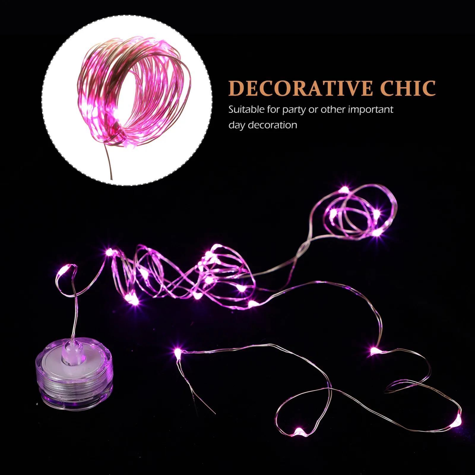 

6Pcs LED Submersible Lights 2M 20 Bulbs Waterproof String Lamp for Party Wedding Aquarium Decoration Copper Wire Design