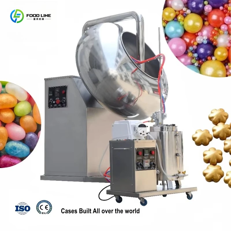 

Customized Peanut Sugar Coating Machine 200mm-2000mm 1-300kg/Batch With Air Blower For Candy Making