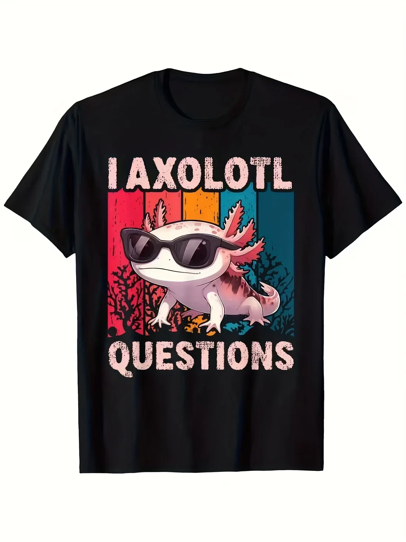 

I Axolotl Questions Men's Women T-shirt Streetwear Oversize Casual Y2K Cotton Vintage Tee Summer Short Sleeve Loose Top Harajuku