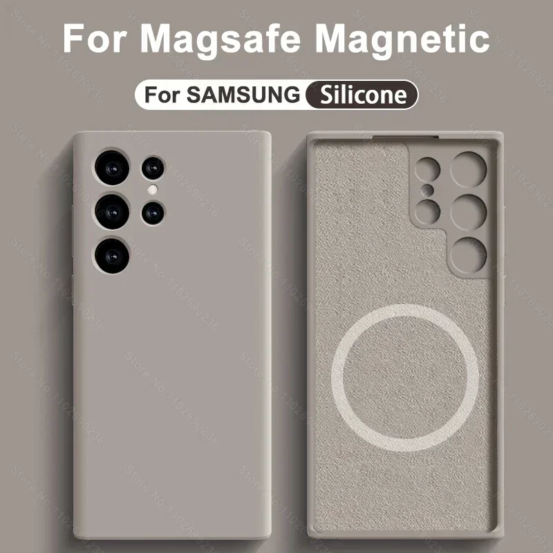 

Liquid Silicone Case For Magsafe For Samsung Galaxy S24 S22 S21 S23 Ultra Plus Fe Wireless Charge Magnetic Back Shockproof Cover