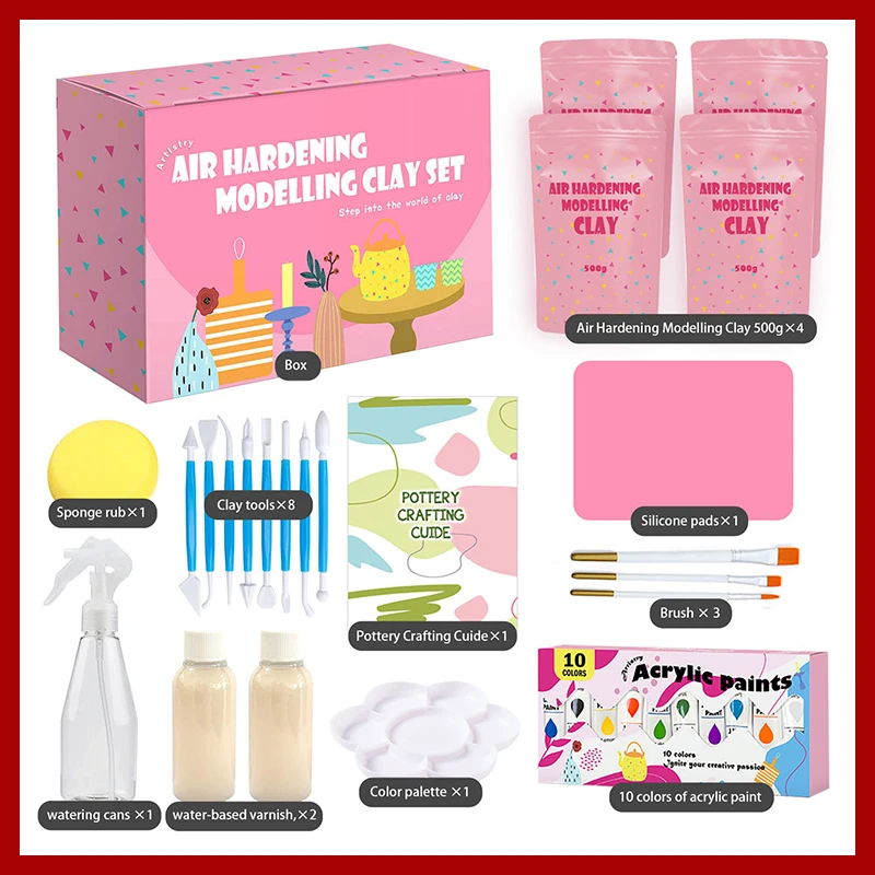 

100ML Stone Plastic Non Baking Dried Pottery Pottery Tool Set DIY Ultra Light Plastic Clay Material Packag Crafts Gifts for Kids