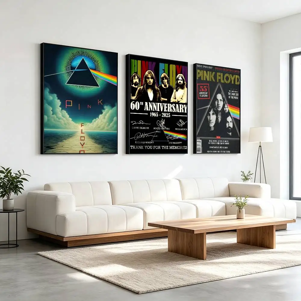Rock P-Pink F-Floyd  Poster Waterproof Wall Art Sticker For Bar Living Room Vintage Decor High Quality Print Gift